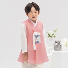 geumdong hanbok 男童用深粉紅色開衩花補韓服 AM233