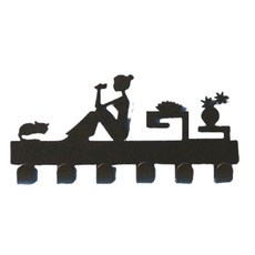 조이앤조이 주방 거실 인테리어 벽걸이 후크, 07 여가시간 블랙, 1개