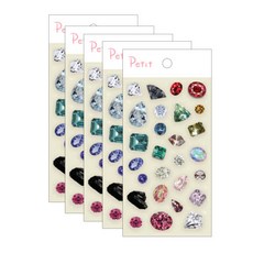 Petit 寶石原石貼紙, 混合顏色, 5個