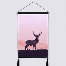 세뇨르킴 북유럽 스타일의 거실 걸개 패브릭 그림, 사슴A