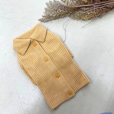 까니쉬 반려동물 파스텔 카라 니트가디건, 인디옐로우, 1개