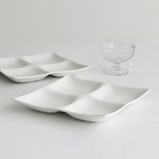 Roco Living Blanc 4格分隔盤, 白色, 2個