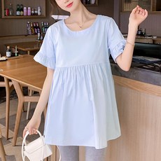 마켓A 프릴 베이직단색 임부 블라우스