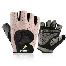 Market A 纖瘦款健身半指手套組 TYPE4, 粉紅色, 1個