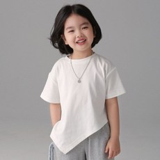 CONTIKIDS 女童透氣不對稱短袖T恤
