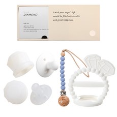 Dailylike BonBon誕生石安撫奶嘴固齒器組, 04鑽石, 第2階段(4個月以上), 1組