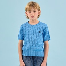 BEVERLY HILLS POLO CLUB 比佛利保羅 兒童經典麻花短袖針織衫