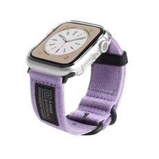 아라리 애플워치 호환 소프트 우븐 스트랩 41mm + 투명 케이스 세트, 라이트 퍼플(스트랩), 1개