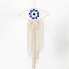 힘룸 인테리어 마크라메 벽장식 마법의 눈, 흰