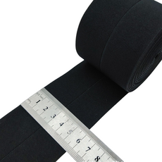 Khohimo 雙面折疊鬆緊帶 6*500cm 5W0596, 1個, 黑色