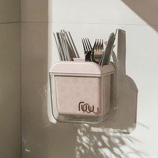 American Road 現代簡約雙層隔間瀝水餐具筒 RK2304, 粉紅色, 1個