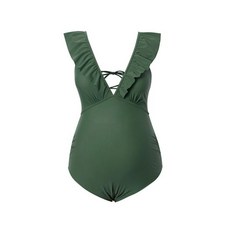 La Bolpe孕婦荷葉邊肩帶泳裝