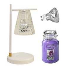 YANKee CANDLe 融蠟燈 + 大罐蠟燭組, 白色(融蠟燈), 紫丁香(蠟燭)