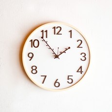 서운아트 심플트리 무소음 벽시계 아라비아, 화이트