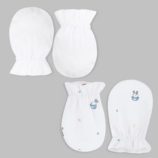 Organic Boom 新生兒用四季杯子兔防抓手套 2入