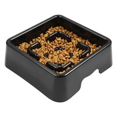 Oliwell 防噎慢食碗 狗貓飯碗 方形 M, 1個, 單一顏色