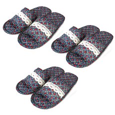 케이에스몰 더블패드 면실내화 여성용 MF285, MF285 네이비, 3개