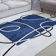 러움 라인스퀘어 자카드 소프트 러그