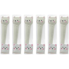 軟Q舒壓中性筆, 灰貓, 6個