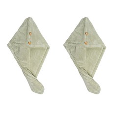 BROPIC 小熊造型乾髮巾, 2個, 綠色