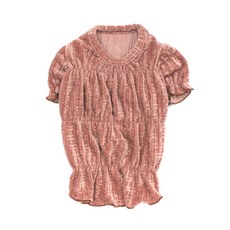 Blankdog 小狗天鵝絨褶皺連身裙, PINK