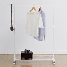 트레벨 커넥트 이동식 1단 수납 옷걸이행거 900, 화이트