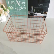 Living S廚房多功能鐵製收納籃 A型, 玫瑰金