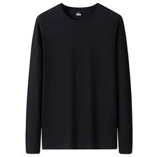 男士休閒秋季大尺碼素色長袖T恤