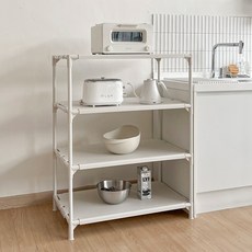 리빙해피 뱅크 선반 와이드 로우, 화이트, 4단