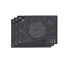 雙面純色切割墊 Q01 3入, 黑色