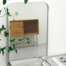 일상도구 인테리어 사각 벽 거울 40 x 60 cm, 실버