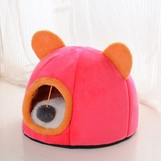 데이소이 고양이 심플 곰돌이 모양 숨숨집, 핑크 베어, 1개