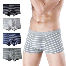 TWISTAR 男士棉質條紋四角褲 4件組