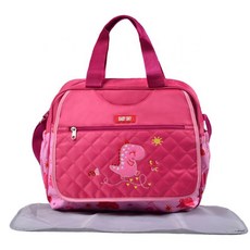 絎縫恐龍印花兩用手提包, 粉色