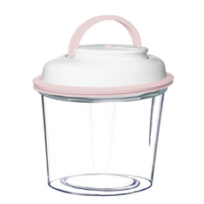 comboEZ 康博益 智能電動自動抽真空寵物食物保鮮罐 手柄款, 食品級AS材質, 24H自動監測, 低氧保鮮, 防濕防蟲, 粉紅色, 2L, 1個