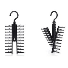 YOUNGGREEN 衣架型20格領帶架, 黑色, 2個