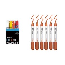 monAmi DECO MARKER 460 12色 A + 金屬棕色 6入組, 1套