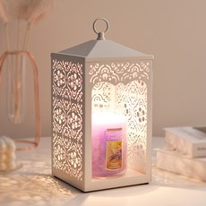 YANKEE CANDLE 轉盤式計時器蠟燭加熱燈+蠟燭 L號+燈泡組 2入, 白色(融蠟燈)+Lemon Lavender(蠟燭)