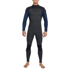 O'Neill 男式超脆火背拉鍊全拉絨潛水服 3/2 毫米 5515OA, GUMTL + 黑色 + 海軍藍
