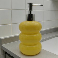 미르노아 오브제 디자인 펌프형 물비누 디스펜서 360ml MMM3481, 실버옐로우, 1개