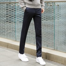 男裝超彈力修身磨毛長褲