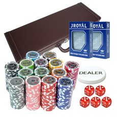 Funicampble Star Clay Chip 500p+棕色皮套+皇家卡片 2p+禮品套組, 混合顏色