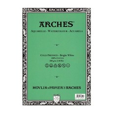 ARCHES 亮白水彩紙 A4 重木 300g 5p, 1套