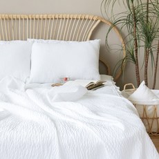 FORHOME 手工雪花泡泡紗單層被, 白色