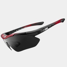 락브로스 스포츠 라이딩 방풍 자전거 러닝 낚시 등산 편광 선글라스 0089, RED 10001, 1개