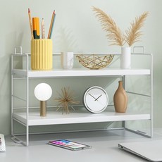 Wishflick 雙層桌面收納架, 1個, 全白