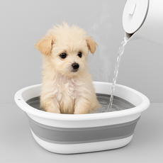 케리빙 반려동물 접이식 욕조, 그레이, 1개