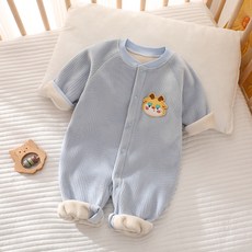 Bebeniz 嬰幼兒動物貼片柔軟全開扣連身衣