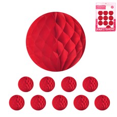 PARTYSHOW 蜂巢球 10入, 紅色