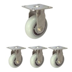 MASTER. S 不鏽鋼重型用腳輪 DS 3340 ELA-R 4吋 重型不鏽鋼 靜音 培林 白色 固定 R, 4個
